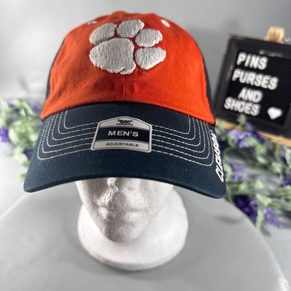Fan Favorite Clemson Paw Cap Hat Tigers NCAA Baseball Strap Back Embroider - Picture 12 of 16